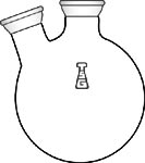 Flask, Round Bottom, 2-Neck, 20  Side , Spherical Joints